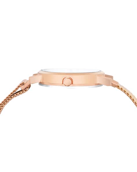 Rose Gold Mesh Magnet Chain Analog Watch - For Women