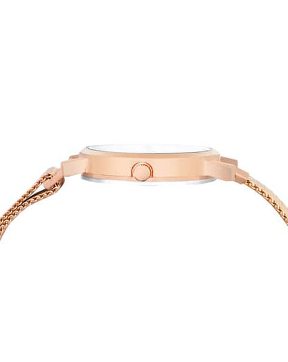Rose Gold Mesh Magnet Chain Analog Watch - For Women