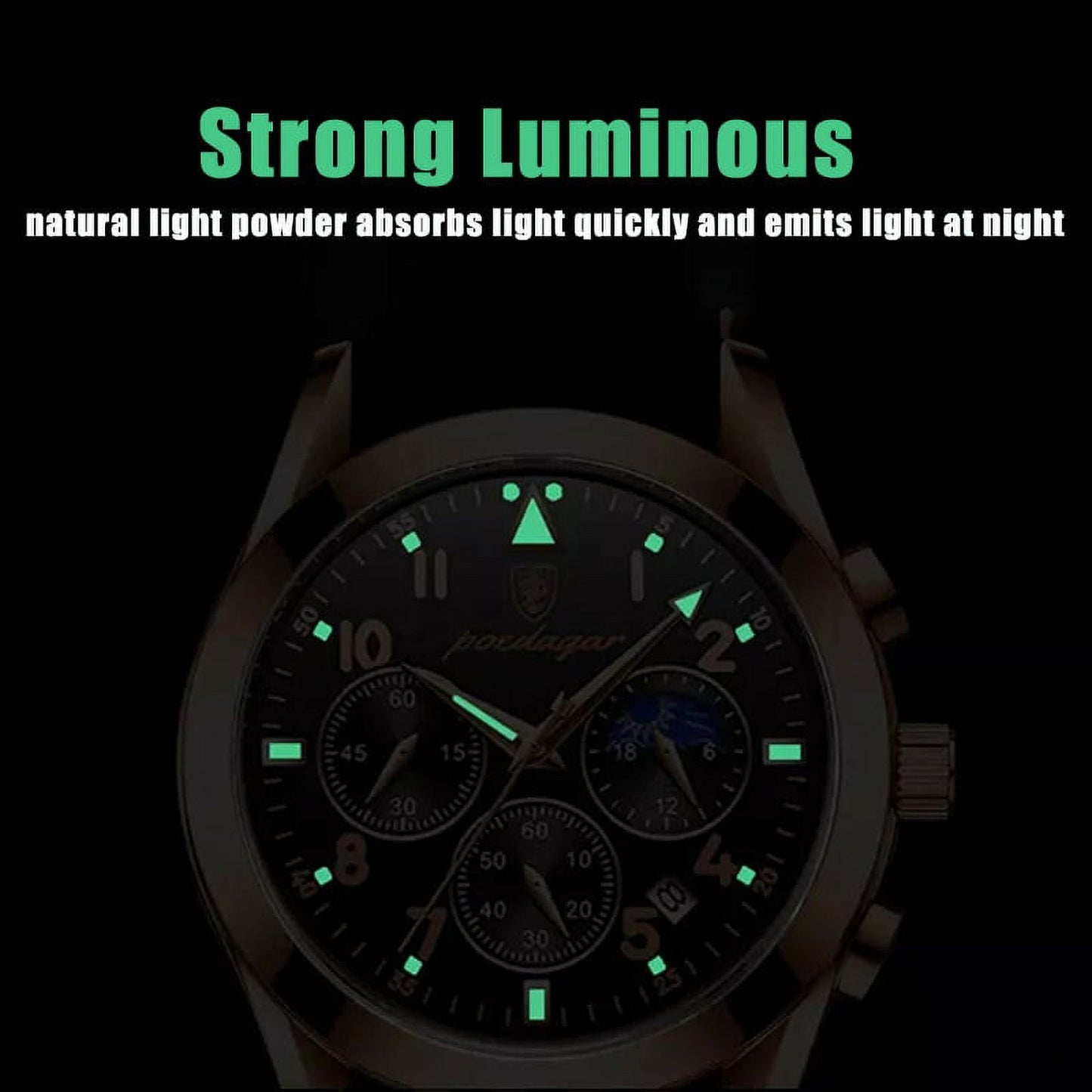 Poedagar Men Watch Luxury Business Quartz Watch